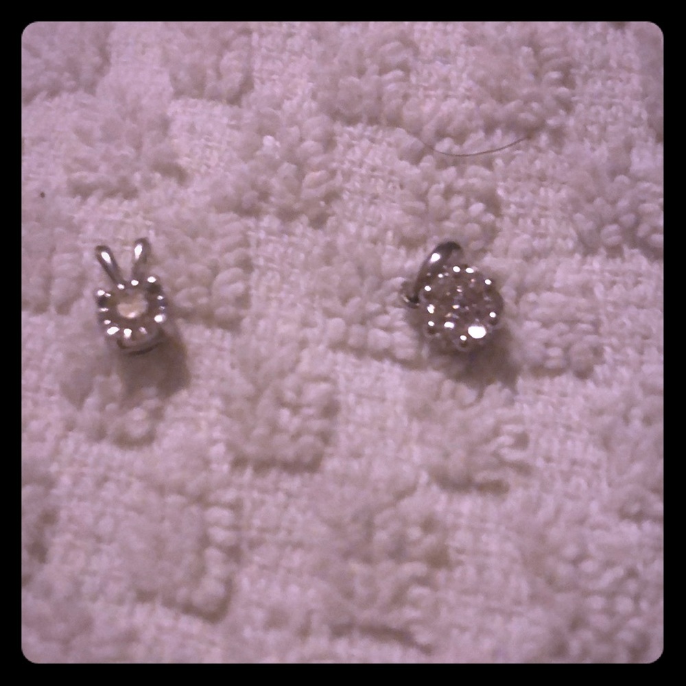 14k white gold diamond pendants